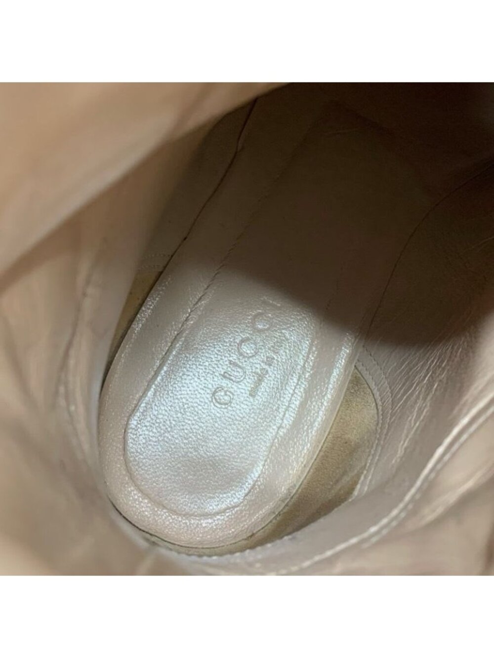 Gucci Boots Short Shoes Leather Black Double G Heart Quilting - Picture 8 of 10